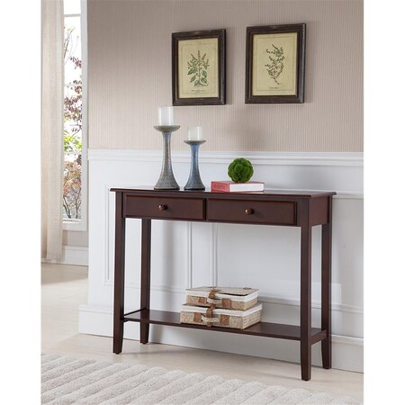 D2D Technologies Console Table - Walnut - 32 x 42 x 12 in. D23536098